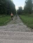 Maxton Vincent running to Perry Rd and back.